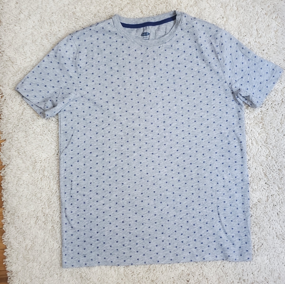 Old Navy Boy's Gray/Blue Dots Short Sleeve Tee Size XL (14/16)
